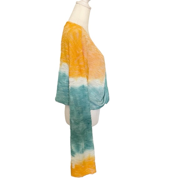 Earthbound Cropped Wrap Long Sleeve Lightweight Sweater Top - Picture 5 of 10